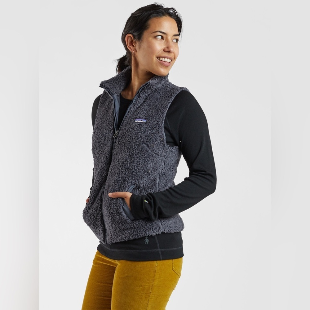 Patagonia Women's Los Gatos Vest white Sherpa winter full zip Size Medium